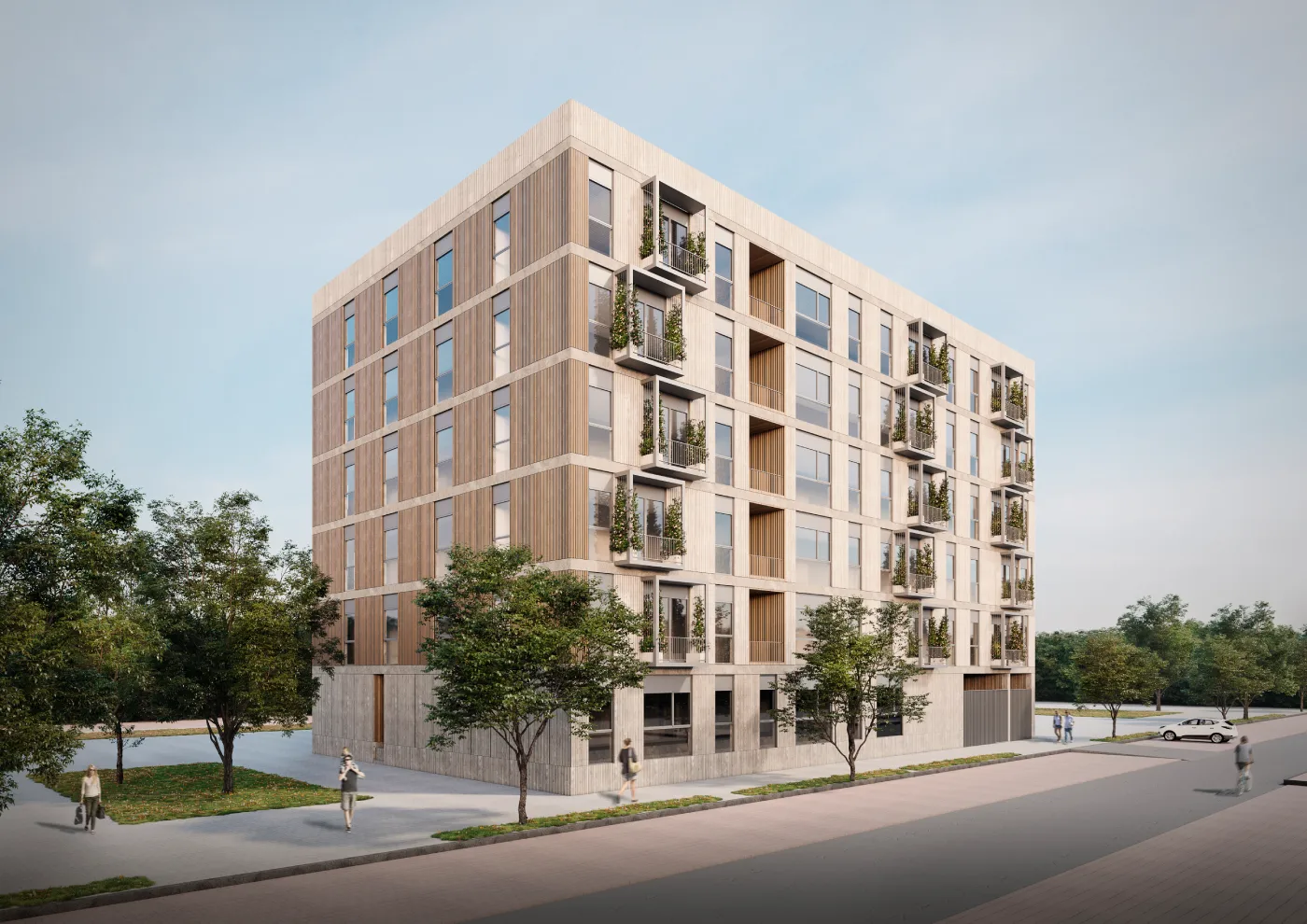 Propuesta residencial industrializada para concurso en Vallecas